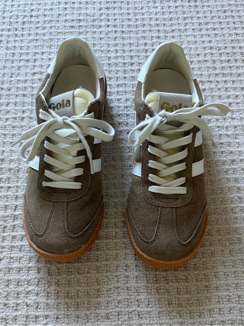 Gola Brown Suede Sneakers with White Details